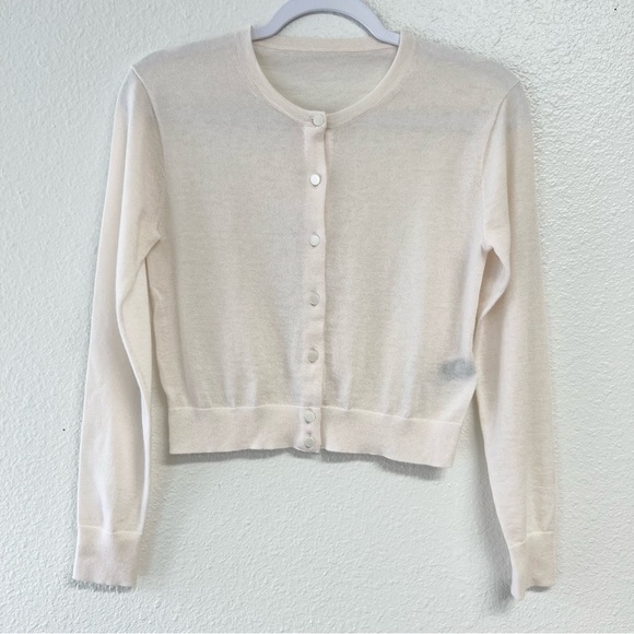 J. Crew Featherweight cashmere cardigan in Snow Ivory Size XXS - Picture 6 of 11